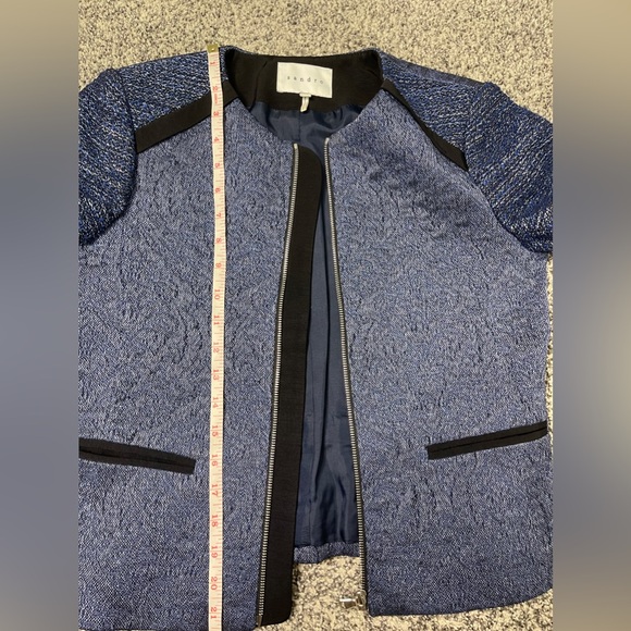 Sandro Paris Metallic Wool Blend Full Zip Evening Jacket Luxury Designer 38/M - Picture 10 of 10